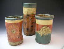 Soda-fired vases from Eclectikos Pottery