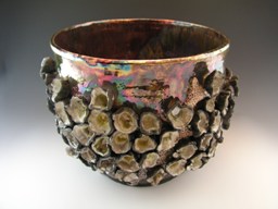 Raku barnacle bowl from Eclectikos Pottery