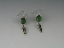Raku and silver earrings from Eclectikos Pottery
